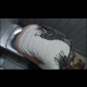 A daring cameraman stands on a toilet in a neighboring bathroom stall and video records three unsuspecting women peeing in a public restroom. One girl leans so far forward that she pisses all over the toilet seat!